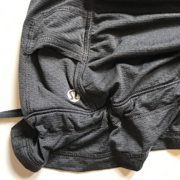 Lululemon Racerback Run Tank Top Womens 8 Gray Cinch Waist Hem Sleeveless Yoga - Picture 3 of 13